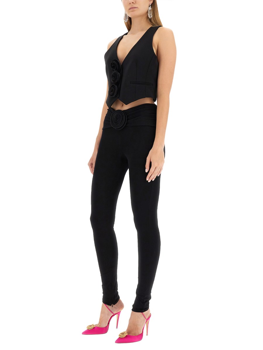 MAGDA BUTRYM PANTALONE SKINNY FIT CON FIORI