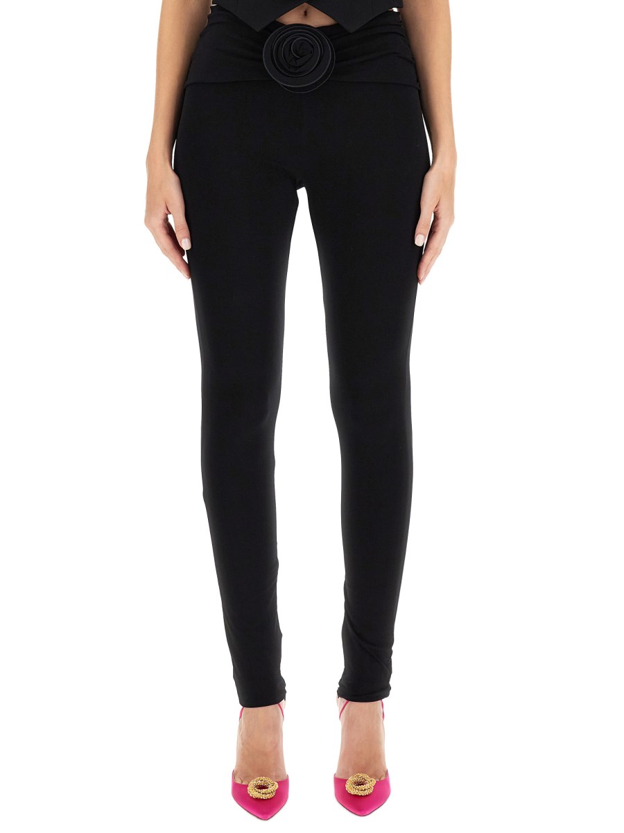 MAGDA BUTRYM PANTALONE SKINNY FIT CON FIORI