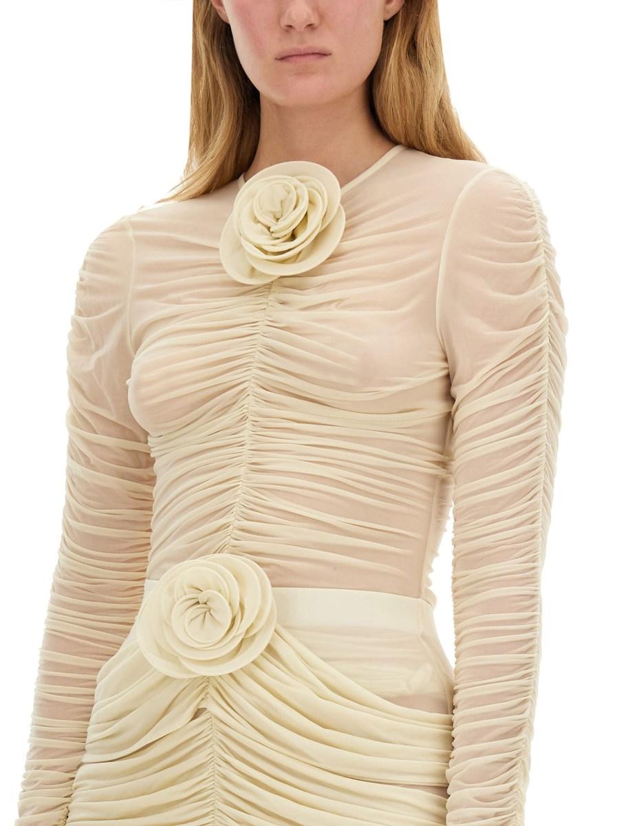 MAGDA BUTRYM TOP CON APPLICAZIONE ROSE IN SETA
