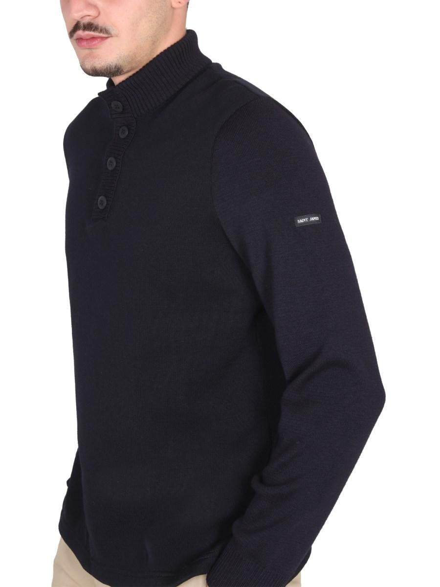 SAINT JAMES MAGLIA A COLLO ALTO CON BOTTONI IN BOURBOULE