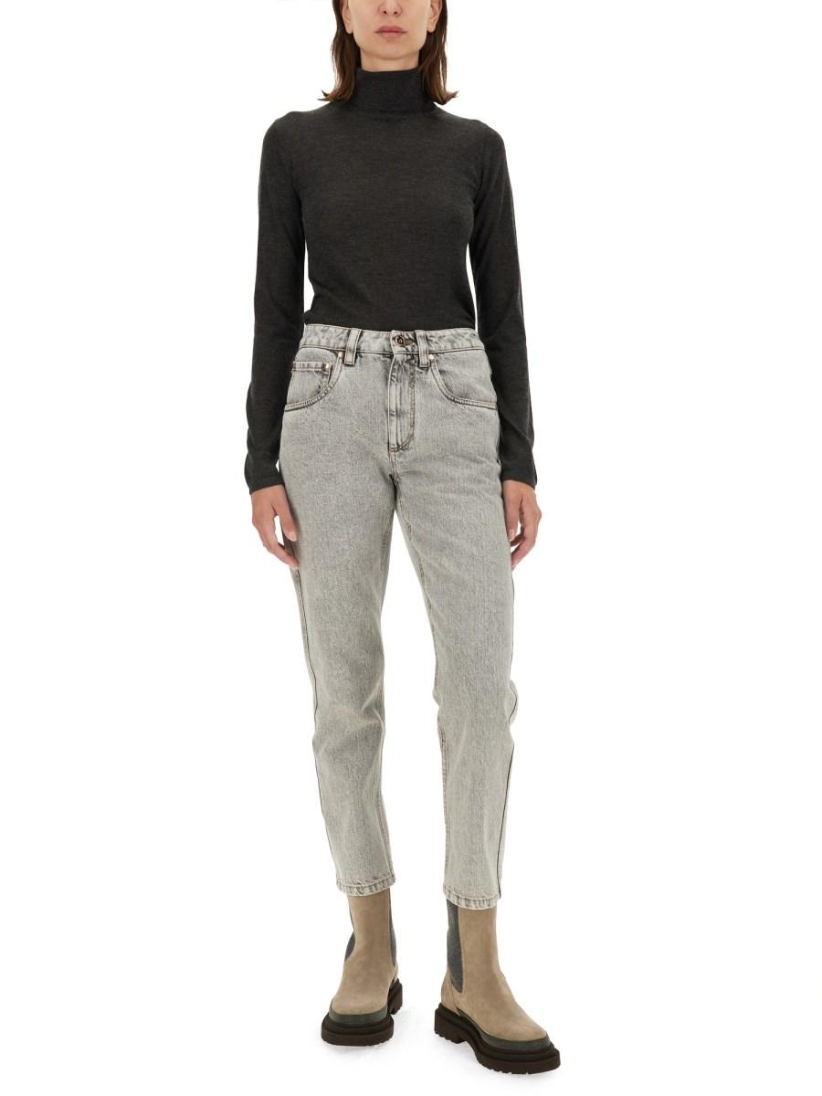 BRUNELLO CUCINELLI MAGLIA CON COLLO ALTO IN CASHMERE