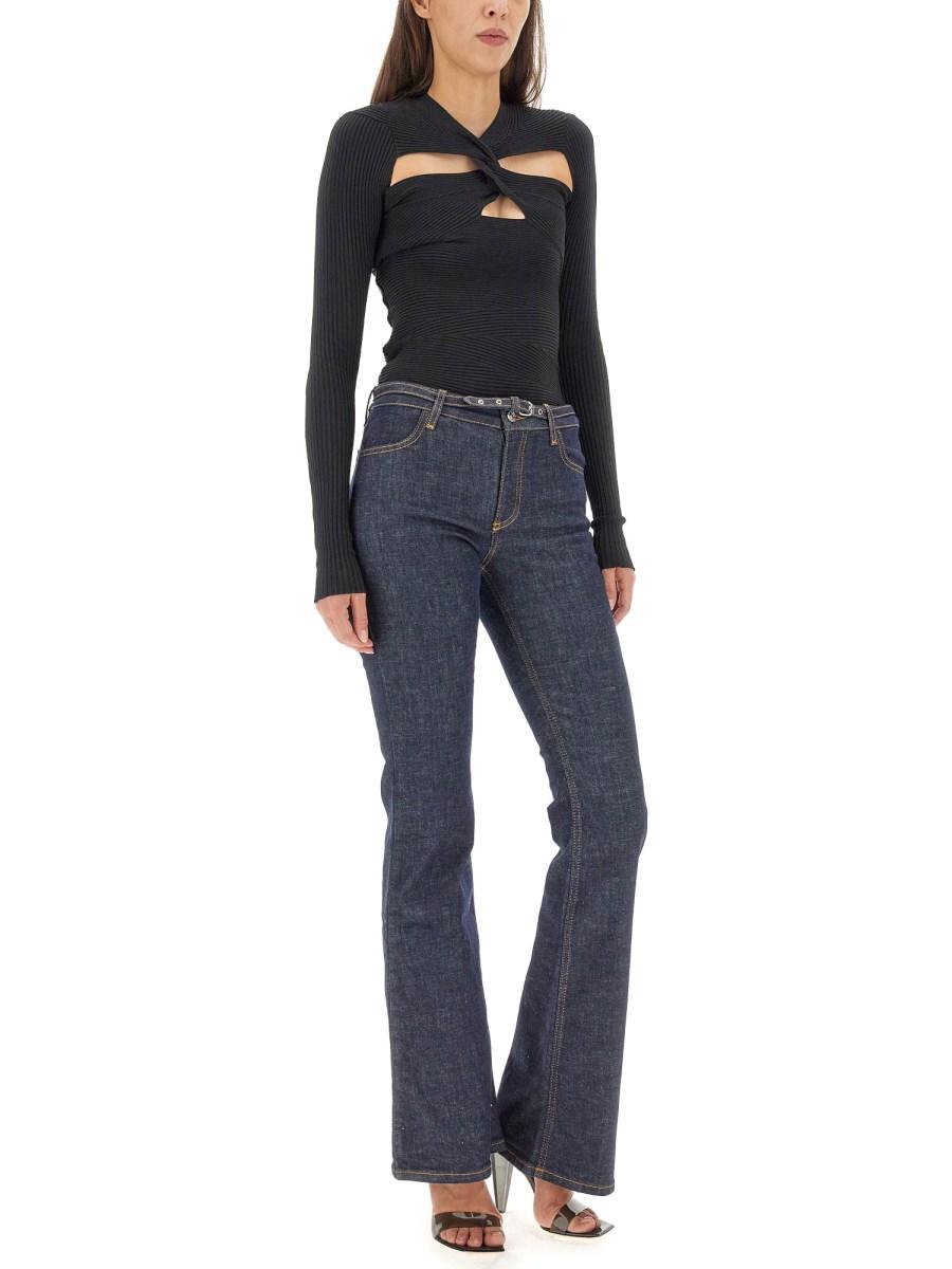 PHILOSOPHY DI LORENZO SERAFINI MAGLIA CON DETTAGLI CUT-OUT IN MAGLIA STRETCH