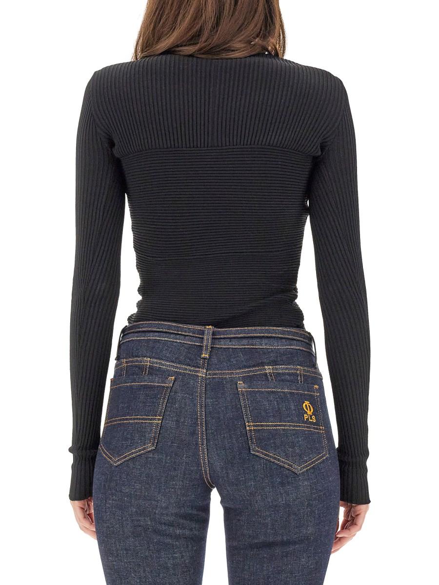 PHILOSOPHY DI LORENZO SERAFINI MAGLIA CON DETTAGLI CUT-OUT IN MAGLIA STRETCH