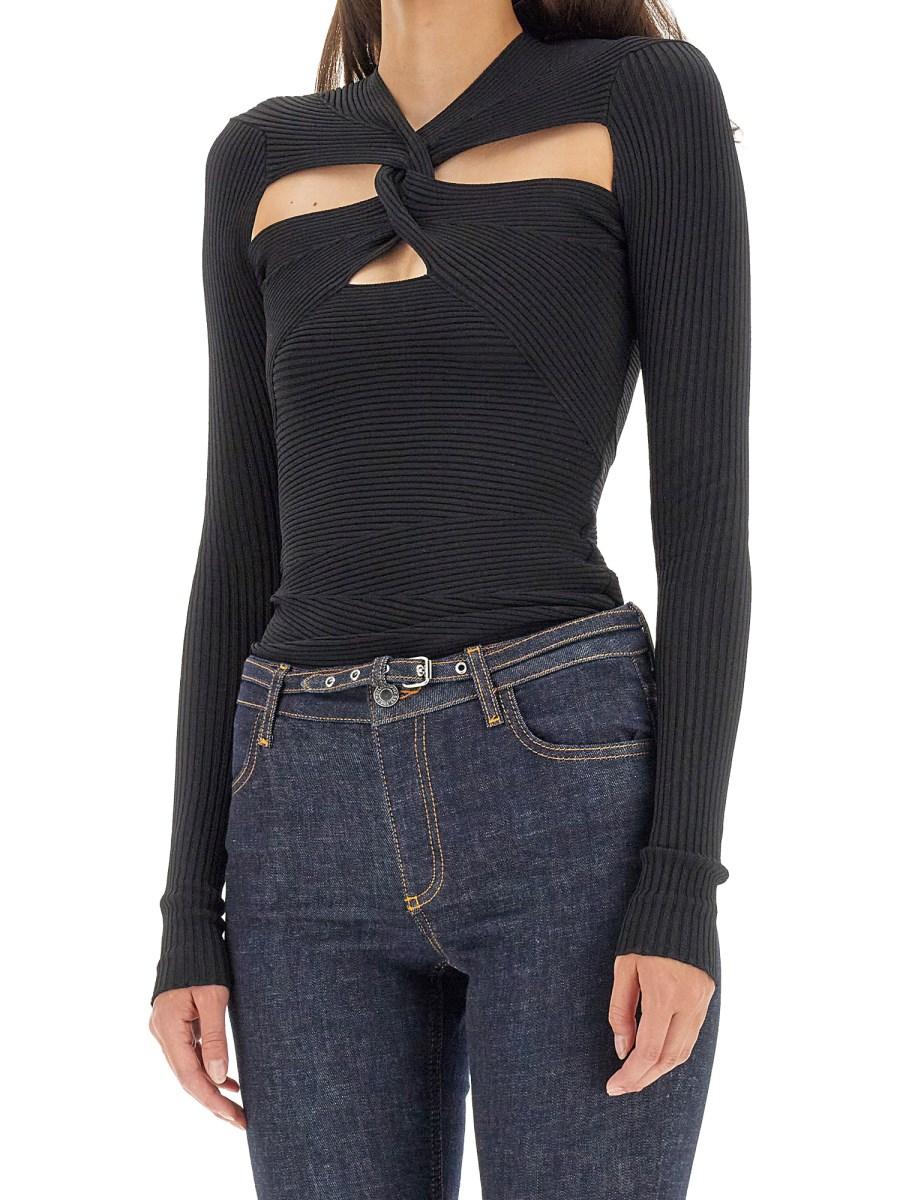PHILOSOPHY DI LORENZO SERAFINI MAGLIA CON DETTAGLI CUT-OUT IN MAGLIA STRETCH