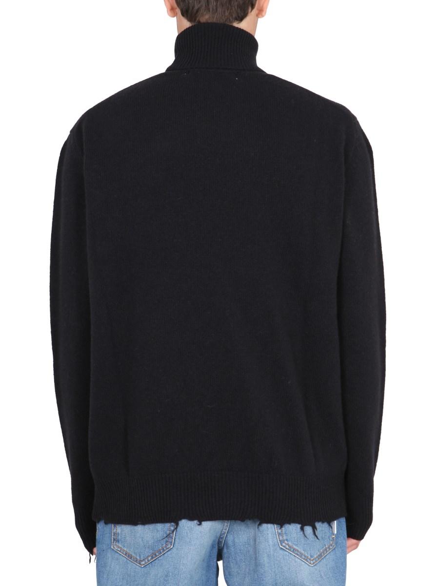 DEPARTMENT FIVE MAGLIA CON PATCH LOGO IN LANA VERGINE