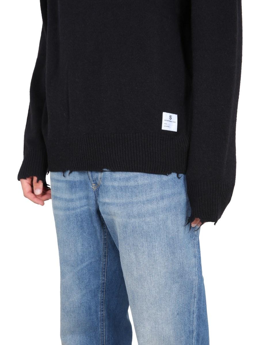 DEPARTMENT FIVE MAGLIA CON PATCH LOGO IN LANA VERGINE