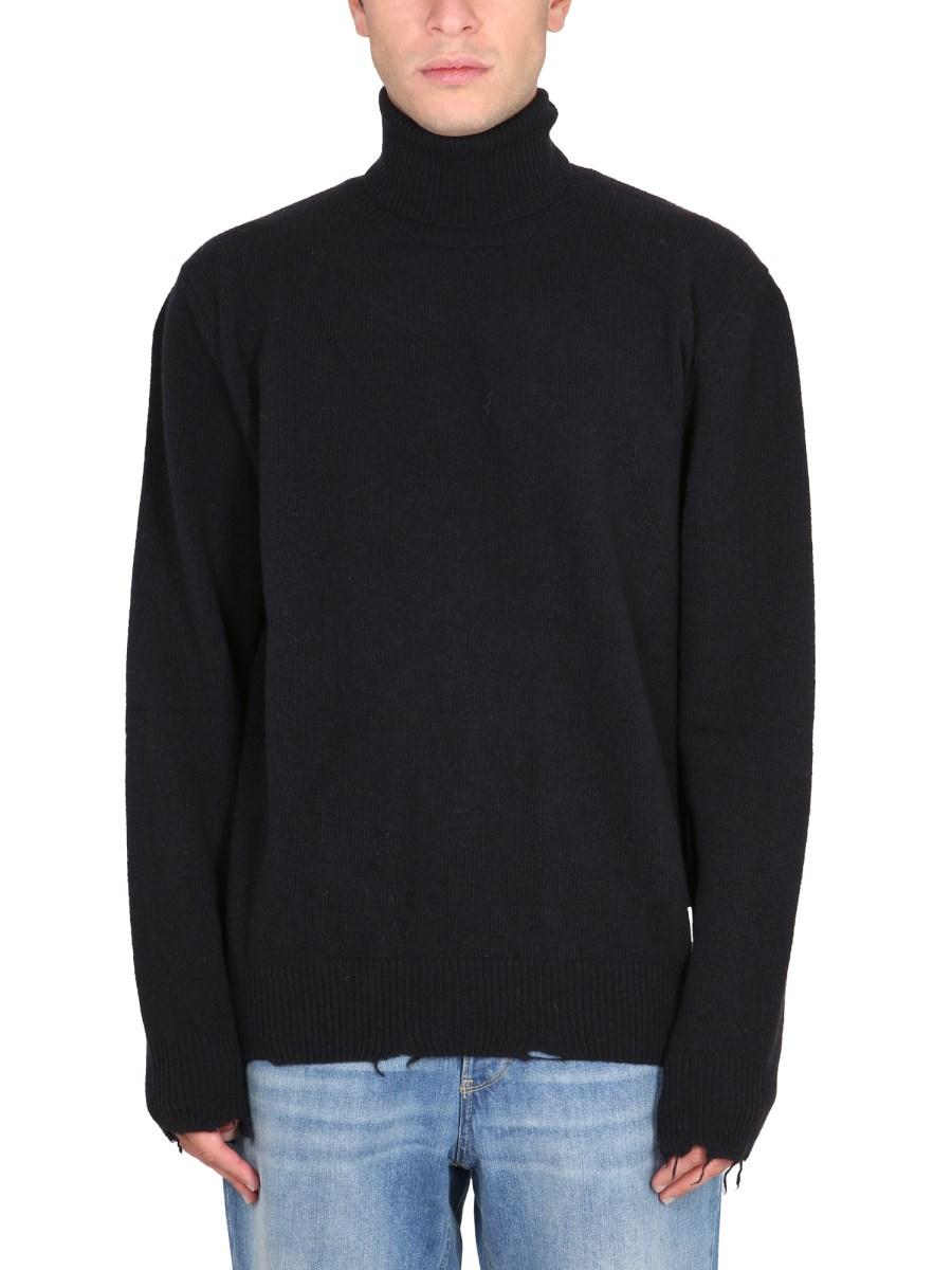 DEPARTMENT FIVE MAGLIA CON PATCH LOGO IN LANA VERGINE