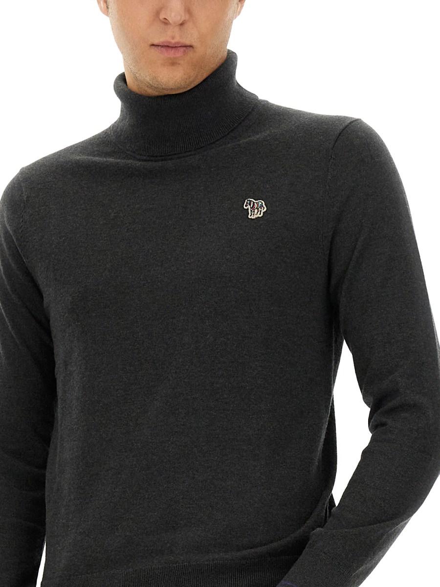 PS BY PAUL SMITH MAGLIA CON PATCH ZEBRA IN MISTO LANA