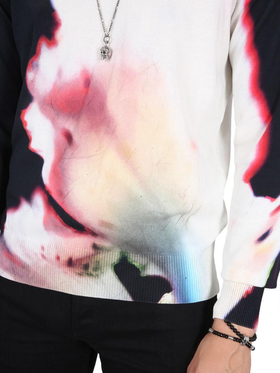 ALEXANDER McQUEEN MAGLIA CON STAMPA SOLARISED FLOWER