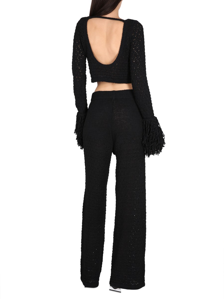 ROTATE BIRGER CHRISTENSEN MAGLIA CROPPED STRUTTURATA