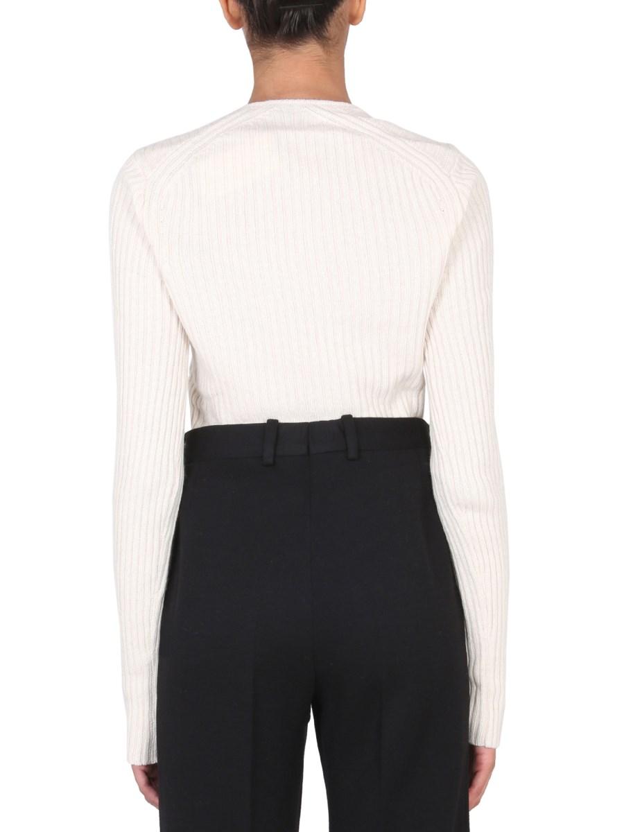 PROENZA SCHOULER WHITE LABEL MAGLIA GIROCOLLO A COSTE INTRECCIATE