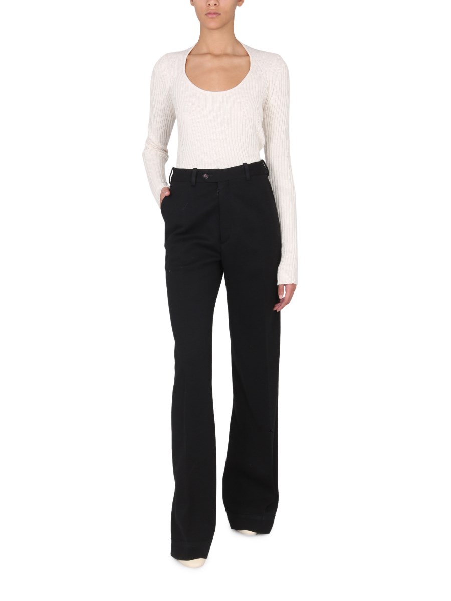 PROENZA SCHOULER WHITE LABEL MAGLIA GIROCOLLO A COSTE INTRECCIATE