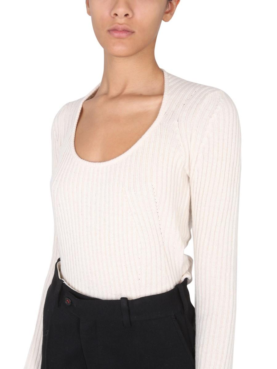 PROENZA SCHOULER WHITE LABEL MAGLIA GIROCOLLO A COSTE INTRECCIATE