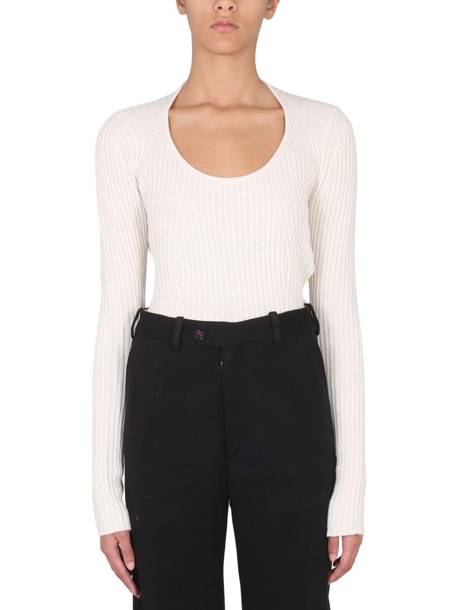 PROENZA SCHOULER WHITE LABEL MAGLIA GIROCOLLO A COSTE INTRECCIATE