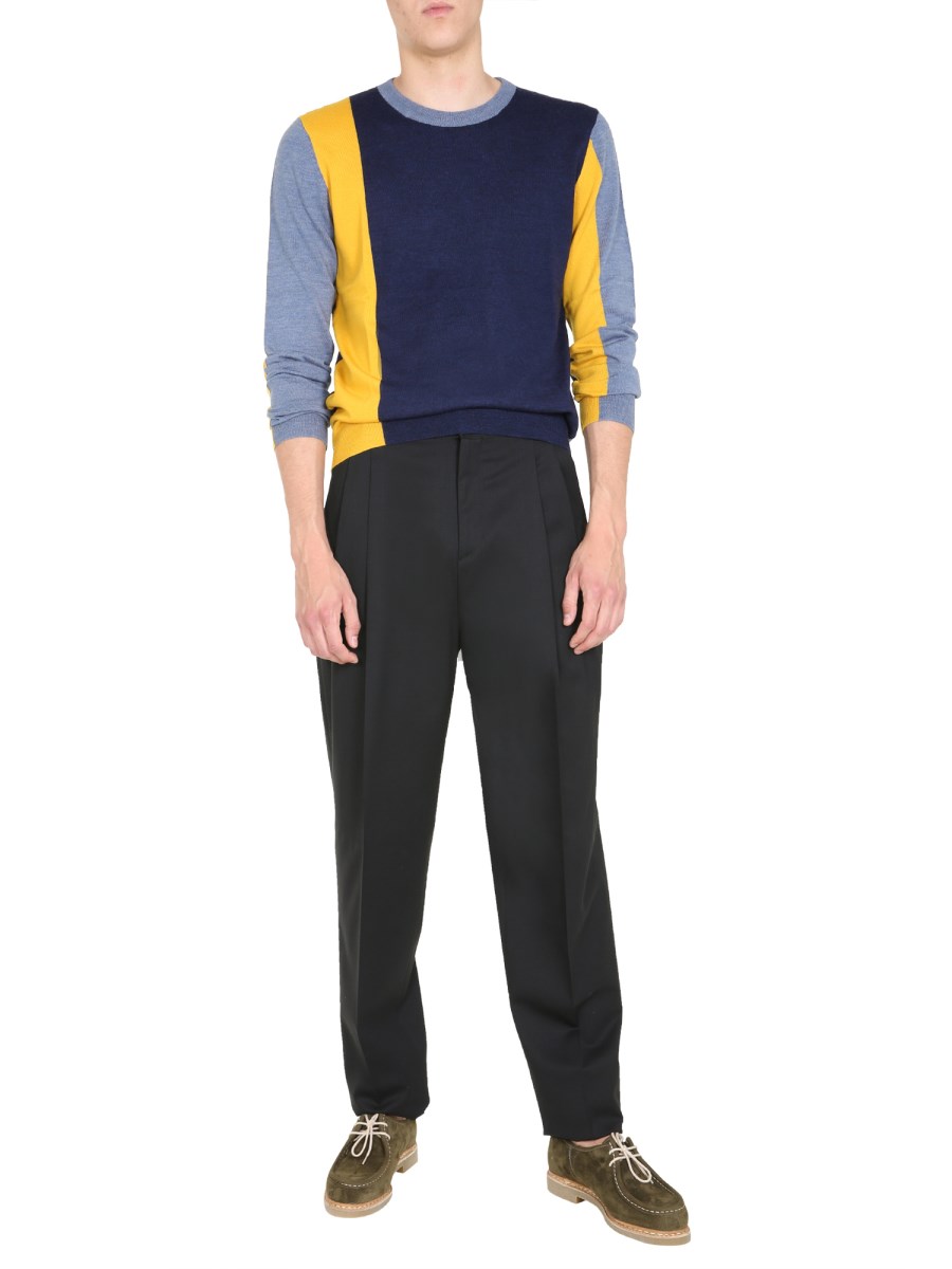JW ANDERSON MAGLIA GIROCOLLO IN LANA CON DETTAGLI COLOR BLOCK