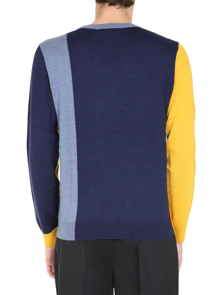JW ANDERSON MAGLIA GIROCOLLO IN LANA CON DETTAGLI COLOR BLOCK
