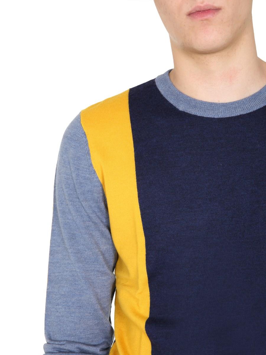JW ANDERSON MAGLIA GIROCOLLO IN LANA CON DETTAGLI COLOR BLOCK