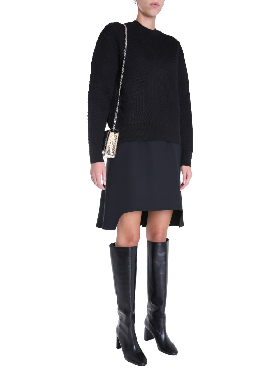 ALEXANDER McQUEEN MAGLIA GIROCOLLO IN LANA TESTURIZZATA