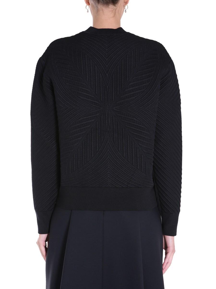 ALEXANDER McQUEEN MAGLIA GIROCOLLO IN LANA TESTURIZZATA
