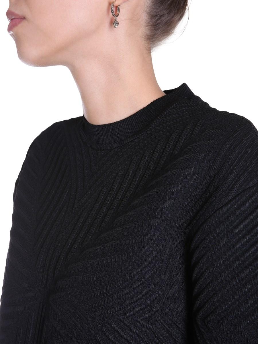 ALEXANDER McQUEEN MAGLIA GIROCOLLO IN LANA TESTURIZZATA