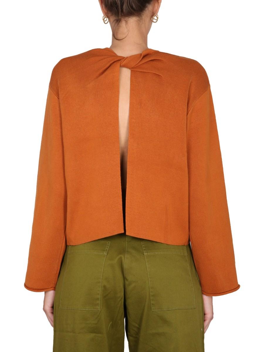 PROENZA SCHOULER WHITE LABEL MAGLIA GIROCOLLO IN MISTO SETA