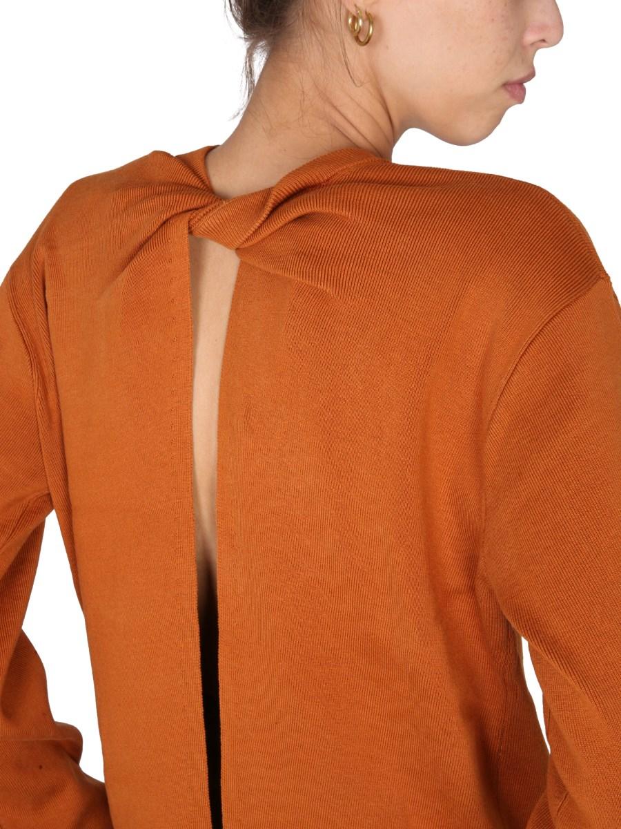 PROENZA SCHOULER WHITE LABEL MAGLIA GIROCOLLO IN MISTO SETA