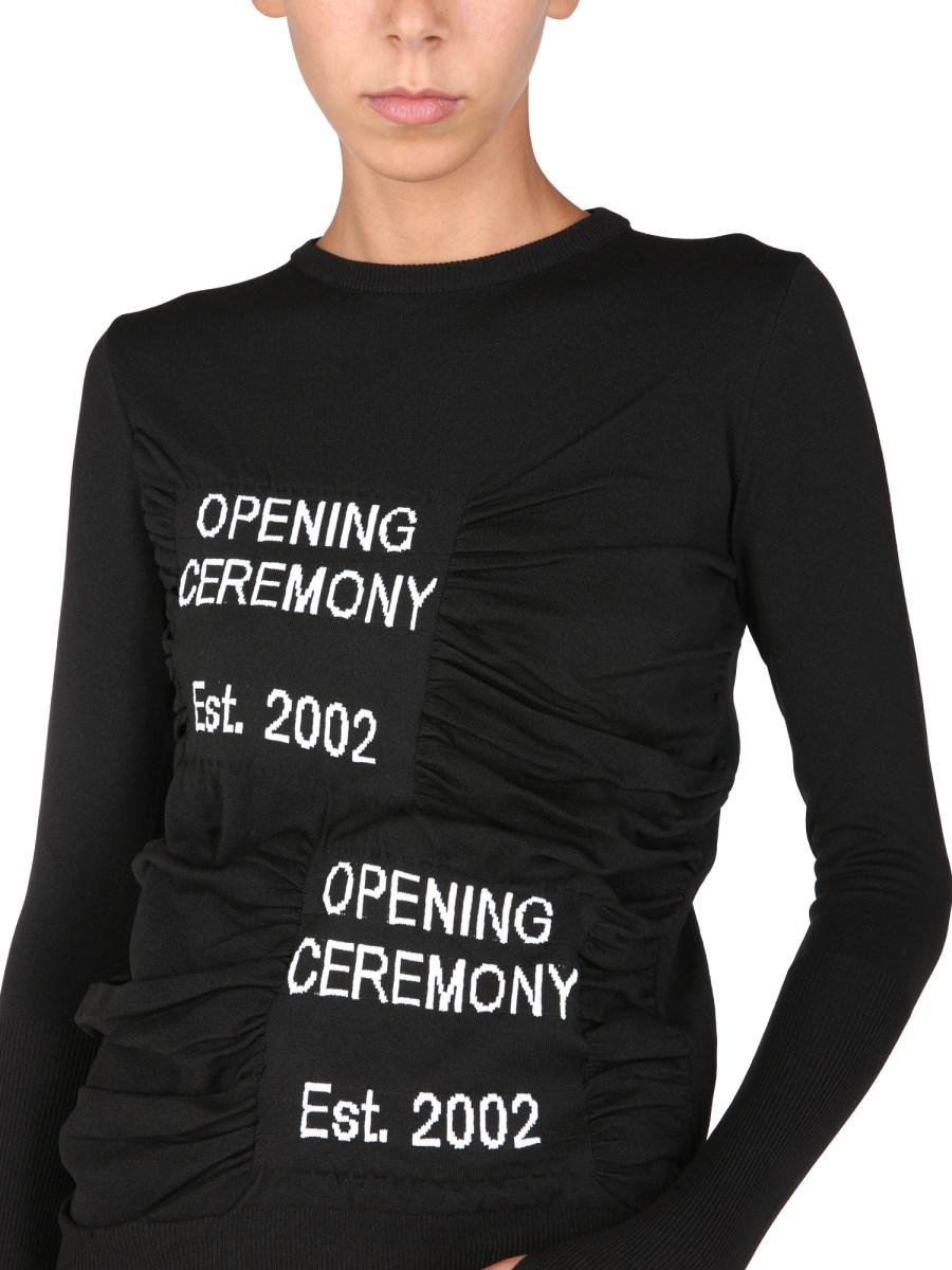 OPENING CEREMONY MAGLIA GIROCOLLO IN TESSUTO TECNICO CON BOX RICAMO LOGO