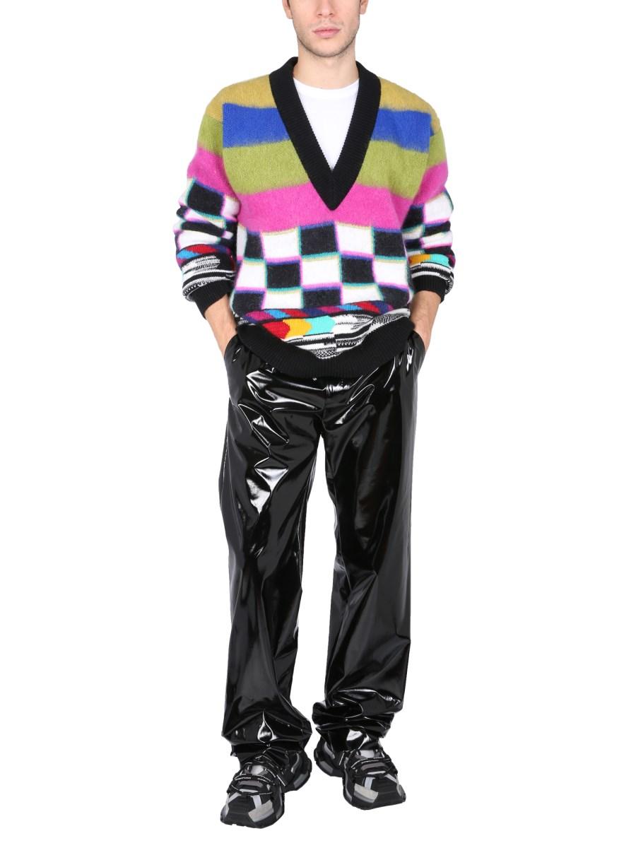 DOLCE & GABBANA MAGLIA GLITCH IN JACQUARD DI MISTO LANA MOHAIR