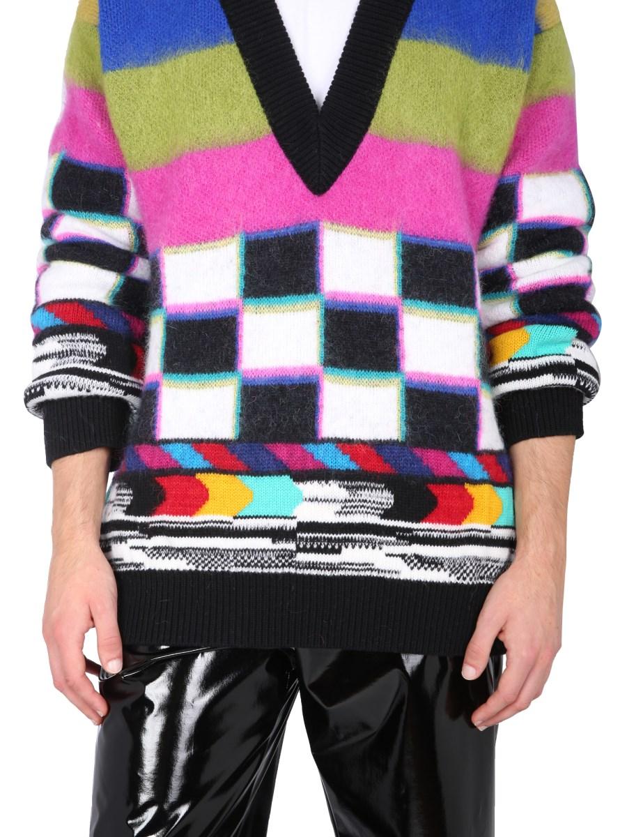 DOLCE & GABBANA MAGLIA GLITCH IN JACQUARD DI MISTO LANA MOHAIR