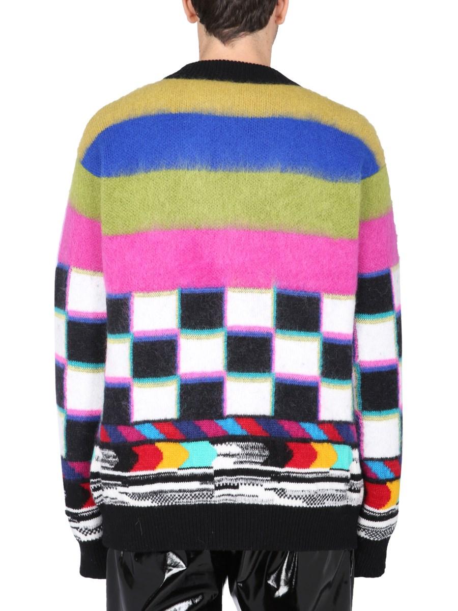DOLCE & GABBANA MAGLIA GLITCH IN JACQUARD DI MISTO LANA MOHAIR