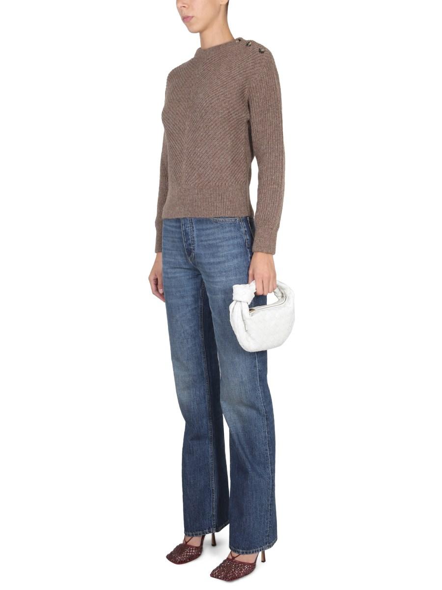 BOTTEGA VENETA MAGLIA IN ALPACA DI MEDIA PESANTEZZA CON MOTIVO CHEVRON