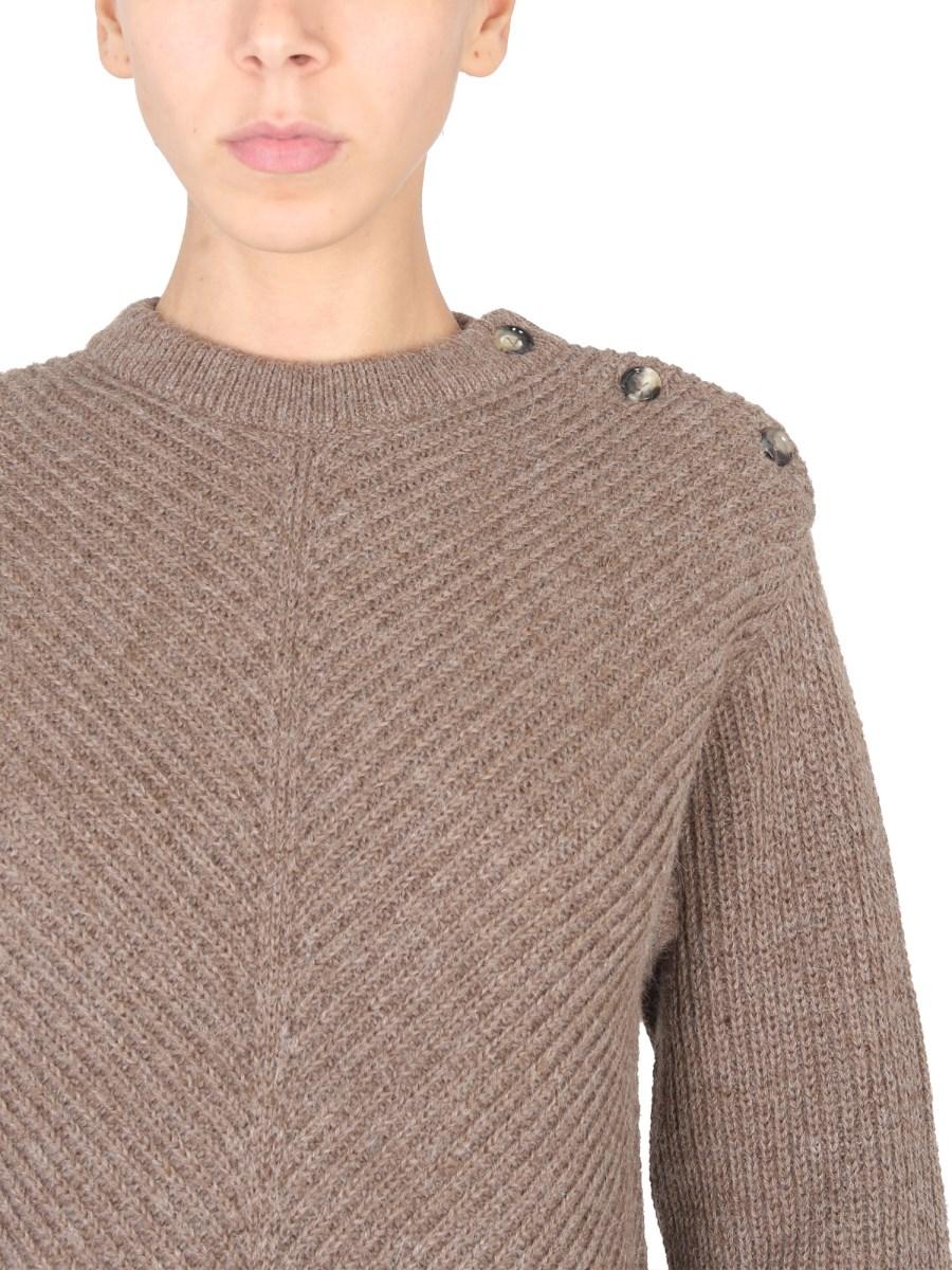 BOTTEGA VENETA MAGLIA IN ALPACA DI MEDIA PESANTEZZA CON MOTIVO CHEVRON