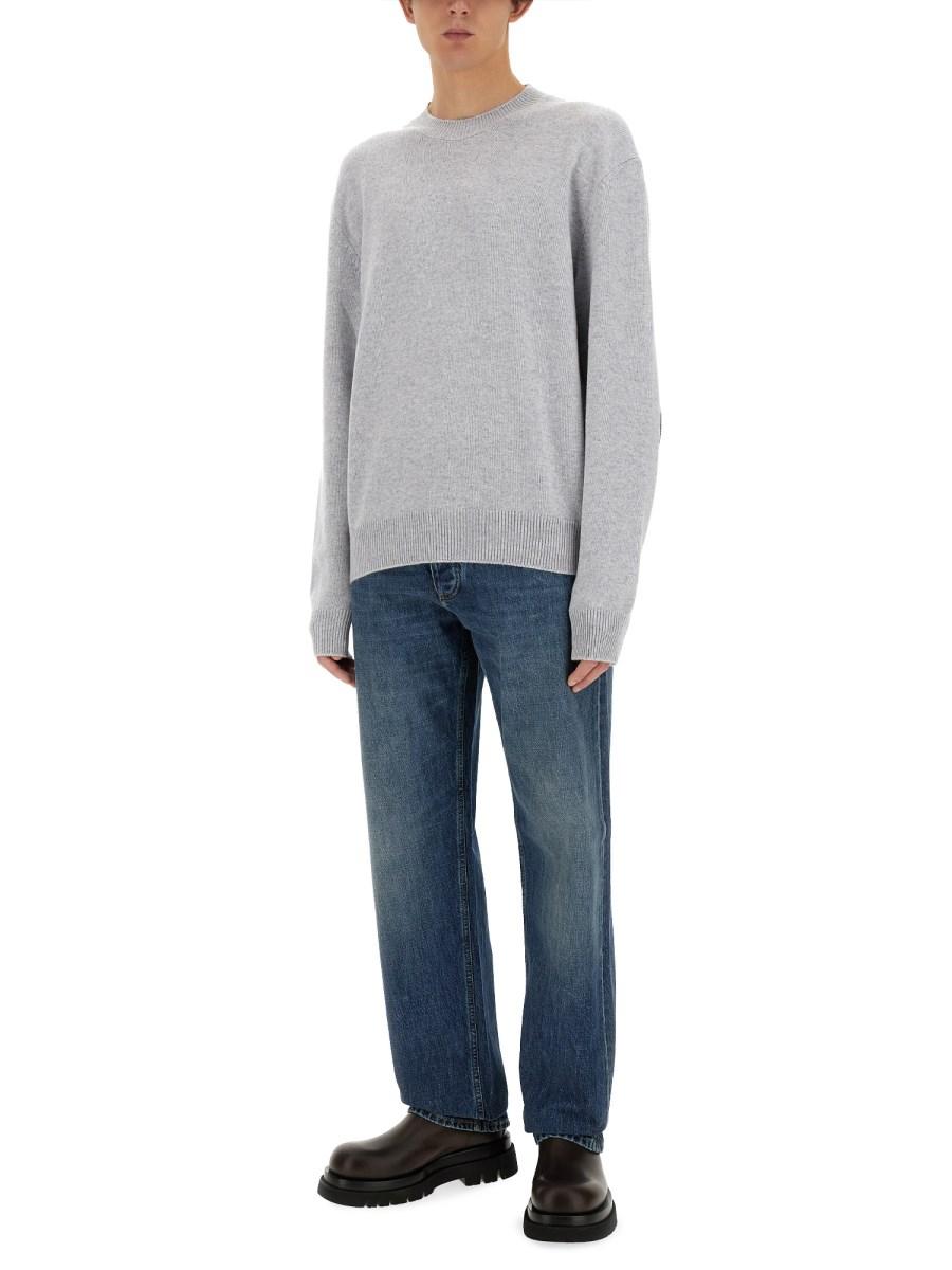BOTTEGA VENETA MAGLIA IN CASHMERE CON APPLICAZIONI IN PELLE