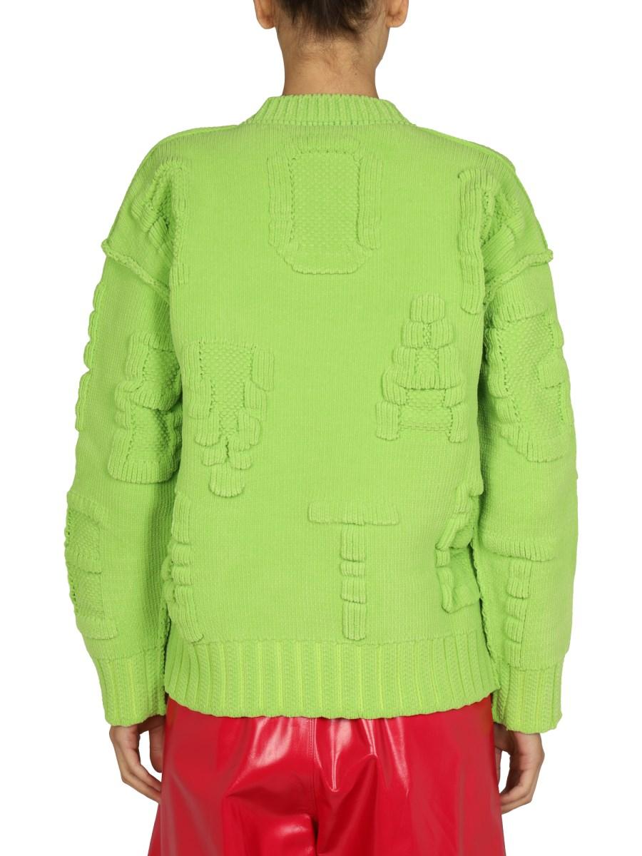 BOTTEGA VENETA MAGLIA IN CINIGLIA CON LOGO GOFFRATO
