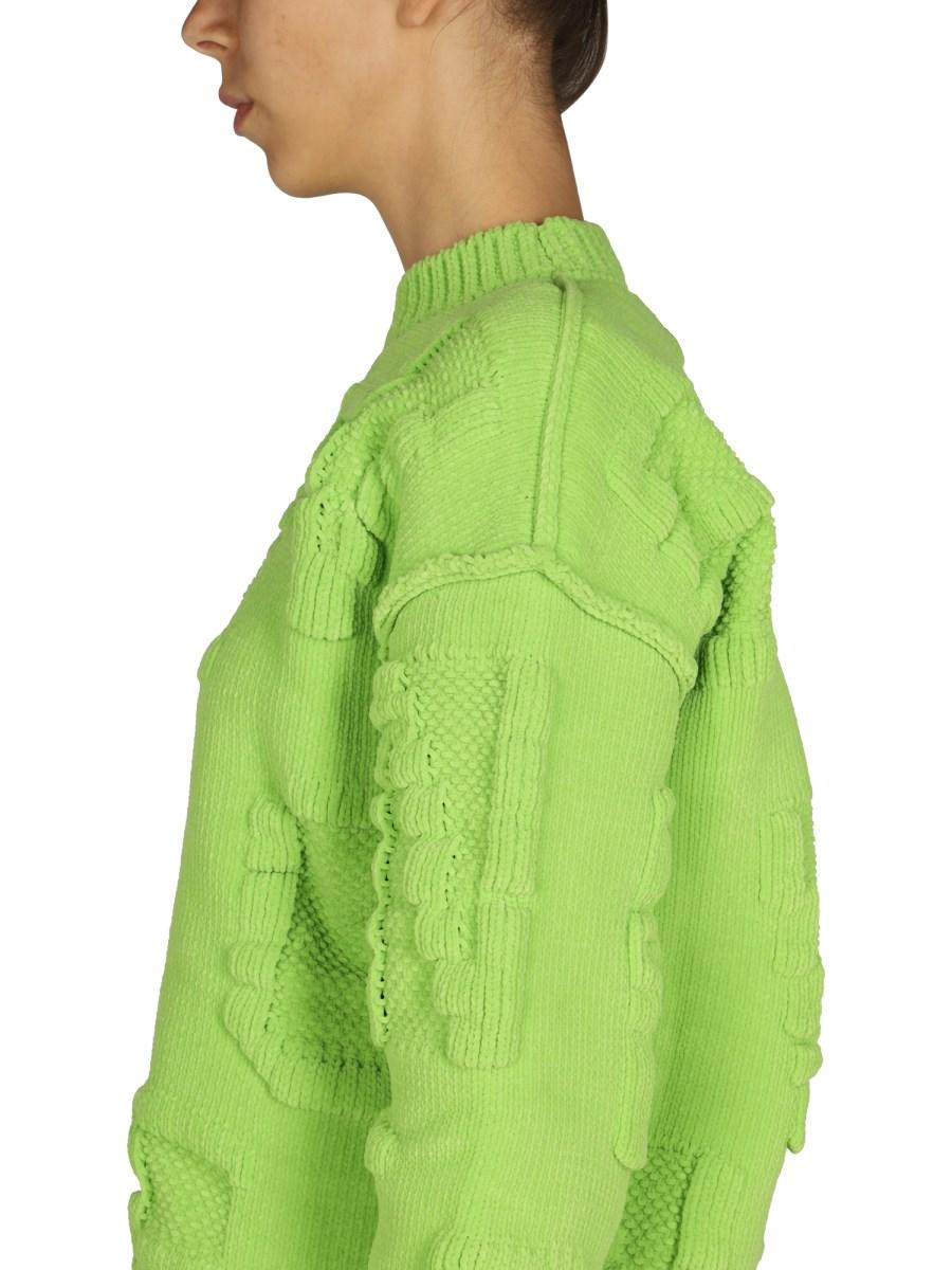 BOTTEGA VENETA MAGLIA IN CINIGLIA CON LOGO GOFFRATO
