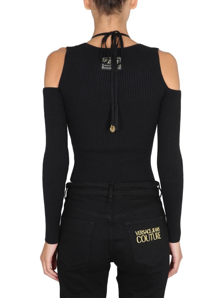 VERSACE JEANS COUTURE MAGLIA IN COTONE CON SPALLE SCOPERTE