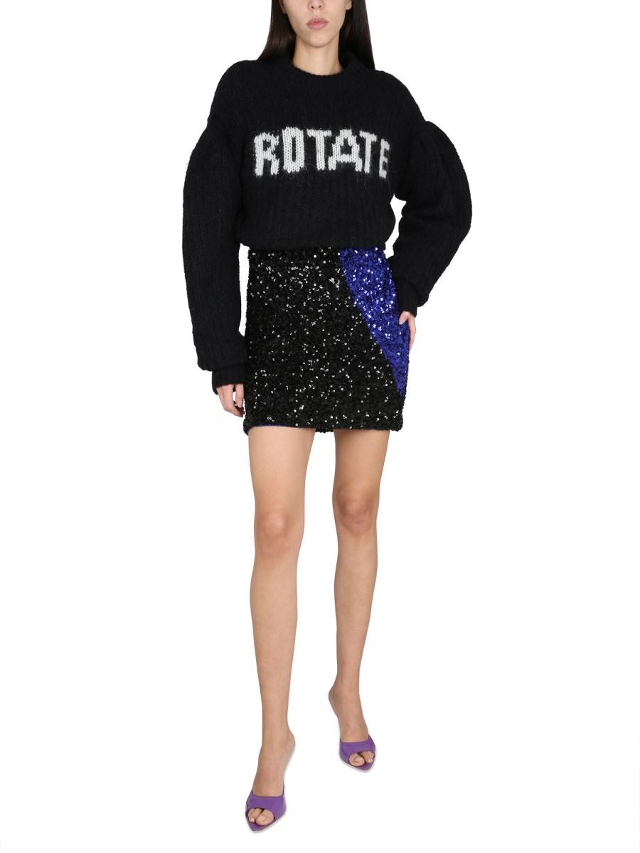 ROTATE BIRGER CHRISTENSEN MAGLIA IN LANA CON RICAMO LOGO