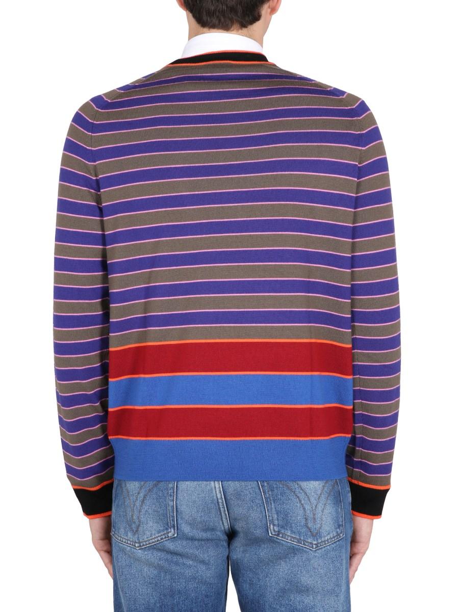 PS BY PAUL SMITH MAGLIA IN LANA MERINO CON MOTIVO RIGA