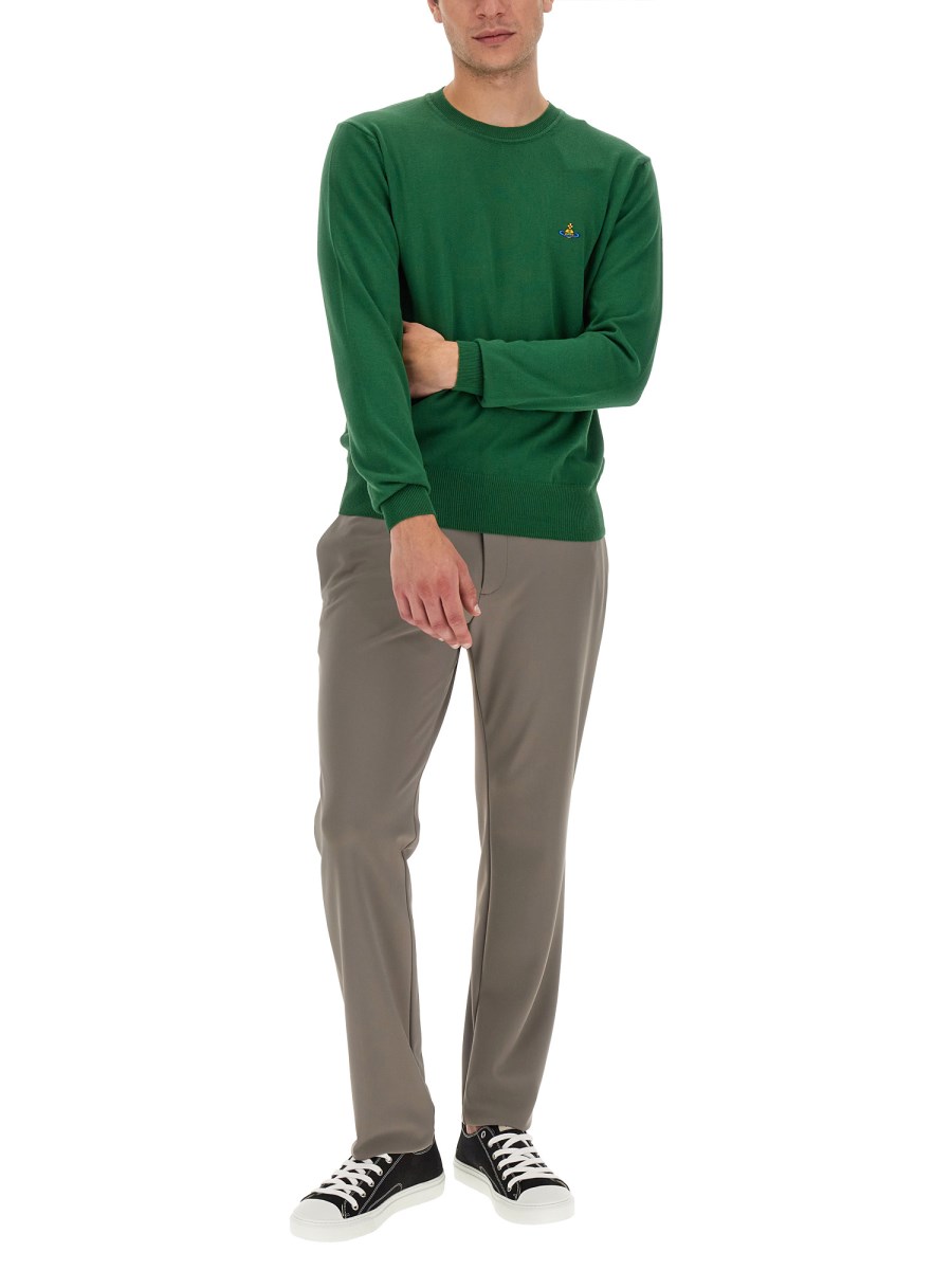 VIVIENNE WESTWOOD MAGLIA IN LANA MERINO CON RICAMO ORB