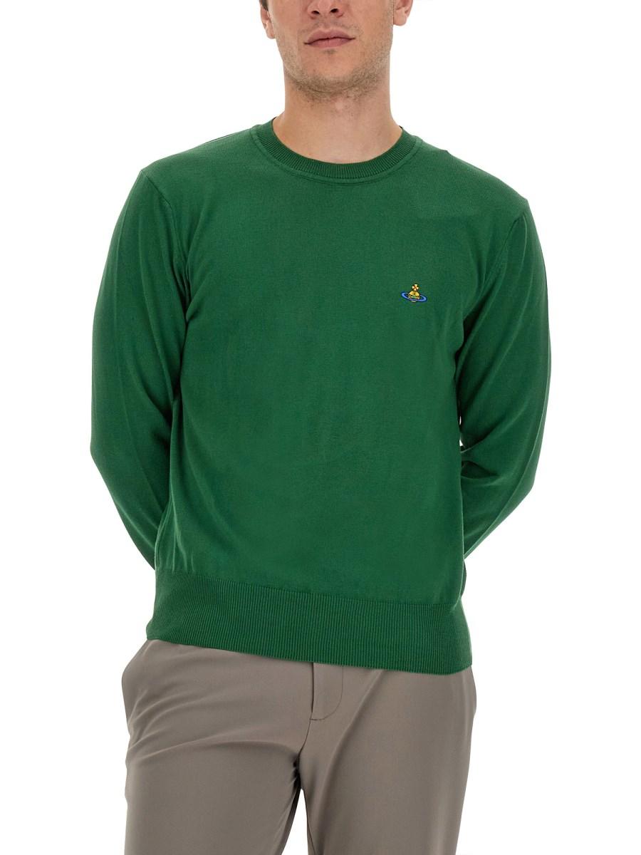 VIVIENNE WESTWOOD MAGLIA IN LANA MERINO CON RICAMO ORB