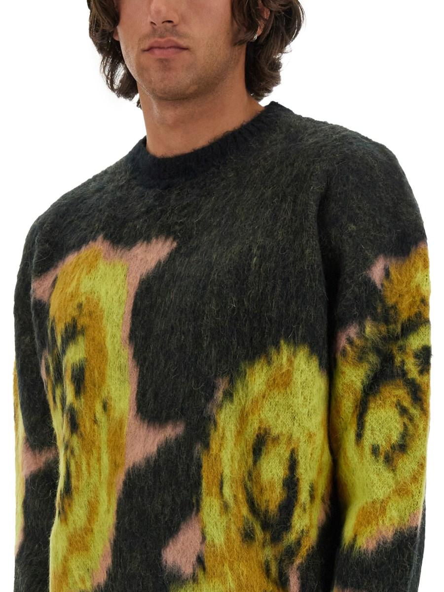 MSGM MAGLIA IN MISTO LANA MOHAIR UNDERGROUND PIXELLED ROSES
