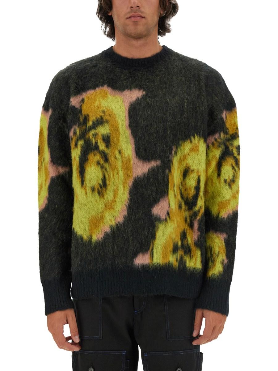 MSGM MAGLIA IN MISTO LANA MOHAIR UNDERGROUND PIXELLED ROSES