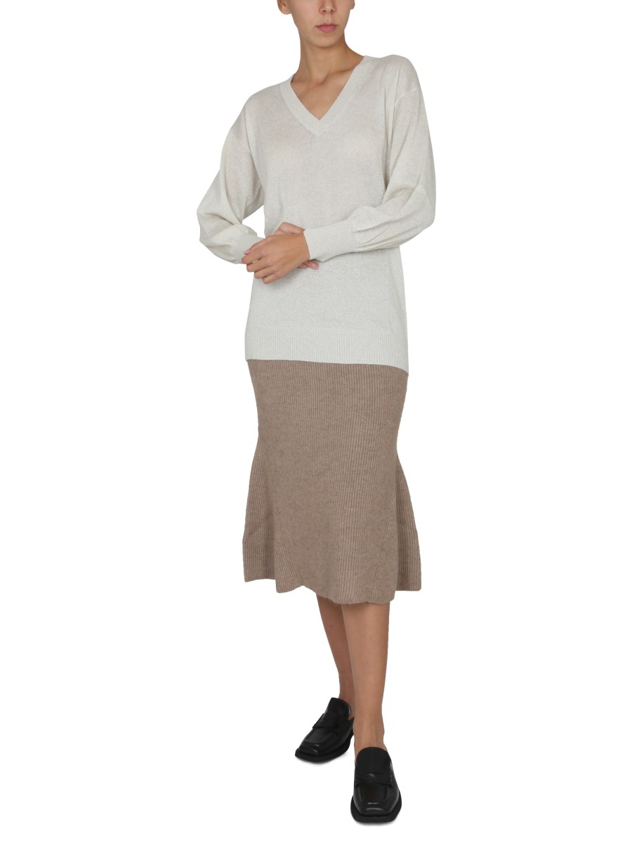 FABIANA FILIPPI MAGLIA IN MISTO MOHAIR CON SCOLLO A V
