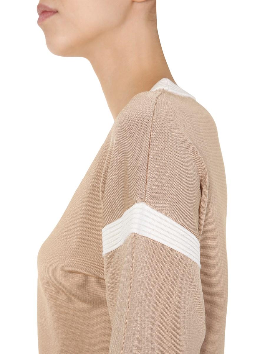 BOUTIQUE MOSCHINO MAGLIA IN VISCOSA CON PROFILI A CONTRASTO