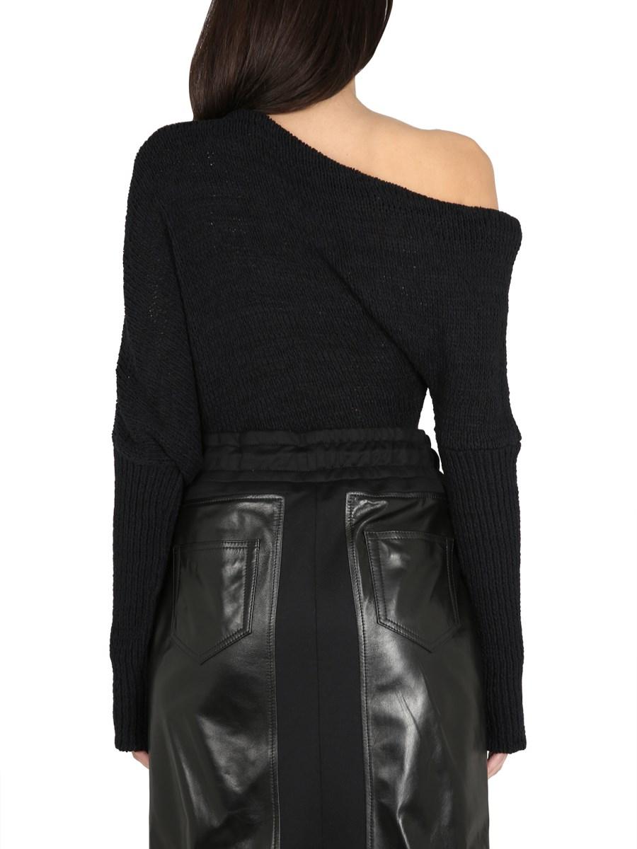 TOM FORD MAGLIA OFF THE SHOULDER IN COTONE STRUTTURATO