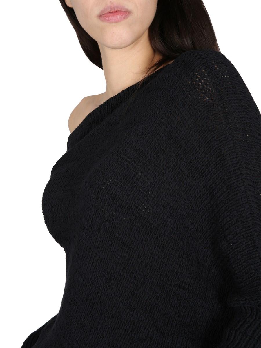 TOM FORD MAGLIA OFF THE SHOULDER IN COTONE STRUTTURATO