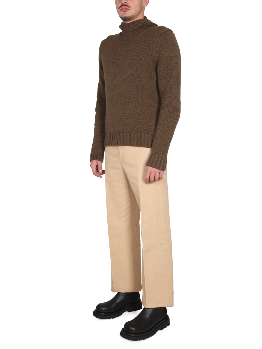 BOTTEGA VENETA MAGLIA TESTURIZZATA CON CAPPUCCIO IN LANA E CASHMERE