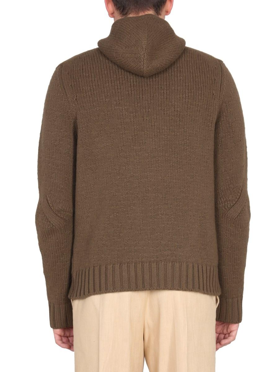 BOTTEGA VENETA MAGLIA TESTURIZZATA CON CAPPUCCIO IN LANA E CASHMERE
