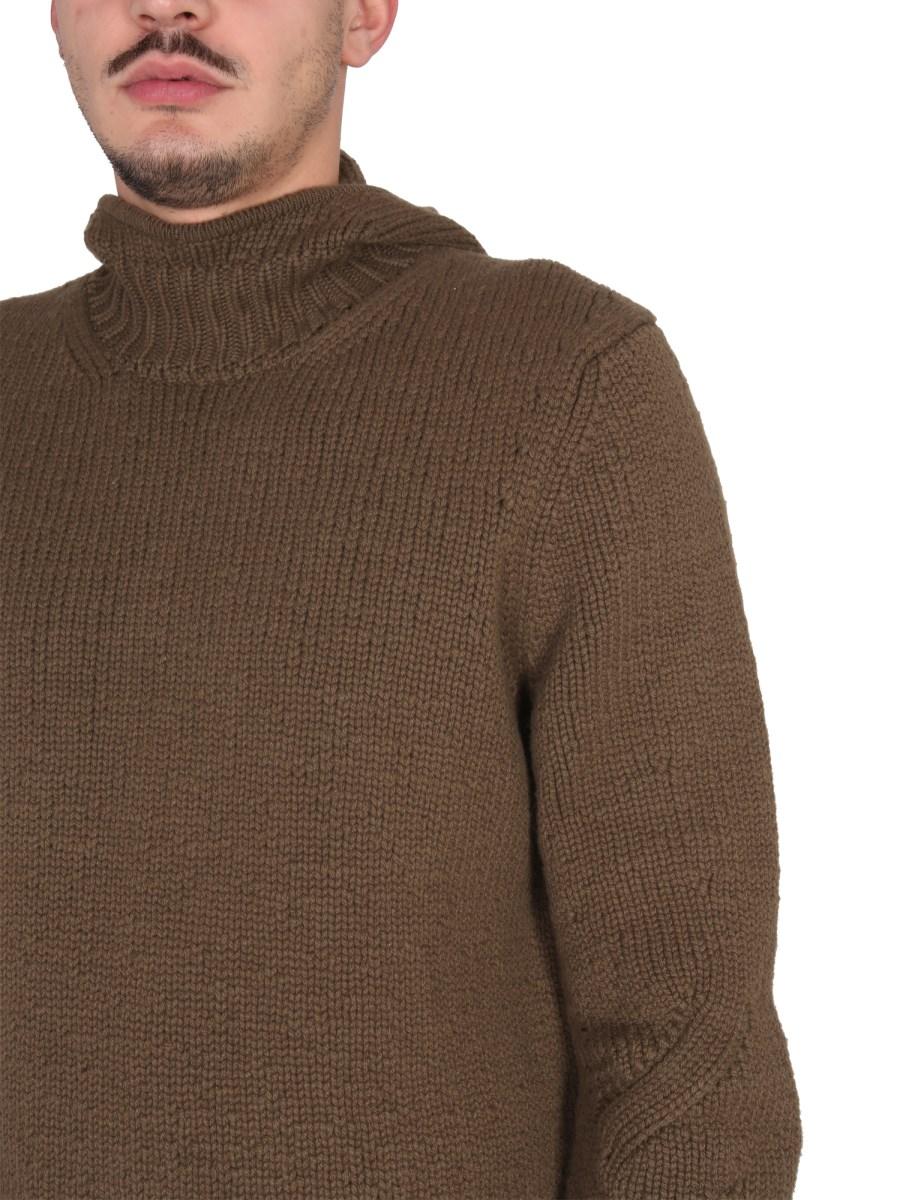 BOTTEGA VENETA MAGLIA TESTURIZZATA CON CAPPUCCIO IN LANA E CASHMERE