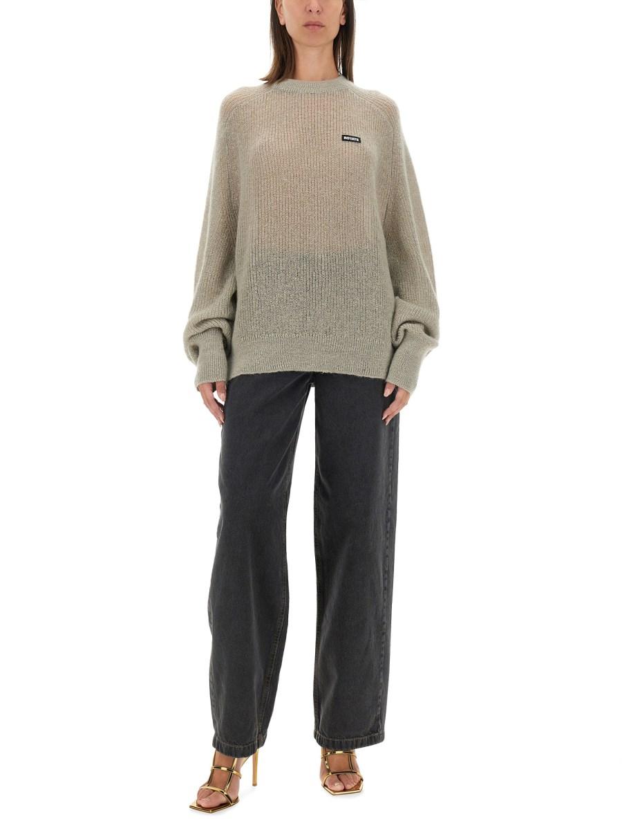 ROTATE BIRGER CHRISTENSEN MAGLIA TRAFORATA CON LOGO IN MISTO LANA